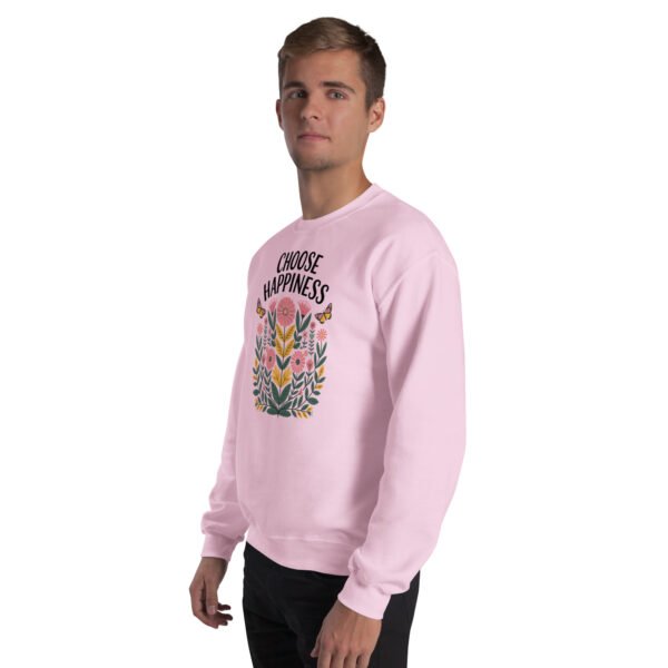 Choose Happiness Floral Design Unisex Sweatshirt - Image 10