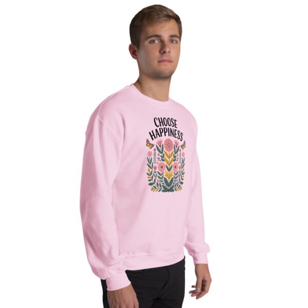 Choose Happiness Floral Design Unisex Sweatshirt - Image 12