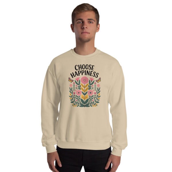 Choose Happiness Floral Design Unisex Sweatshirt