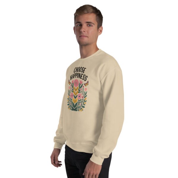 Choose Happiness Floral Design Unisex Sweatshirt - Image 4