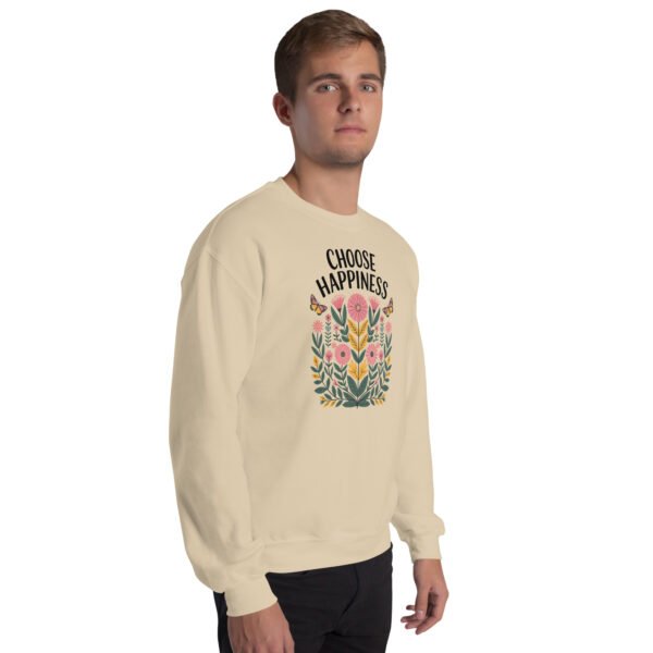 Choose Happiness Floral Design Unisex Sweatshirt - Image 6