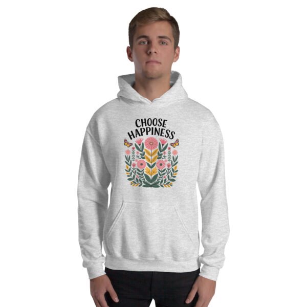 Choose Happiness Floral Design Unisex Hoodie