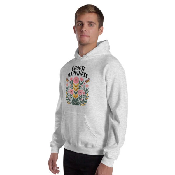 Choose Happiness Floral Design Unisex Hoodie - Image 16