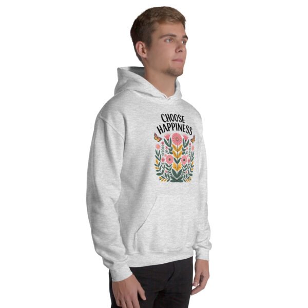 Choose Happiness Floral Design Unisex Hoodie - Image 18