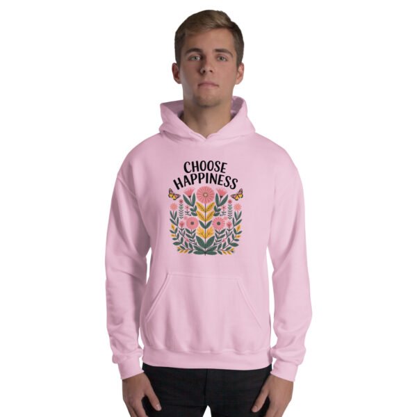 Choose Happiness Floral Design Unisex Hoodie - Image 8