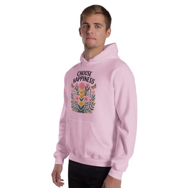 Choose Happiness Floral Design Unisex Hoodie - Image 11
