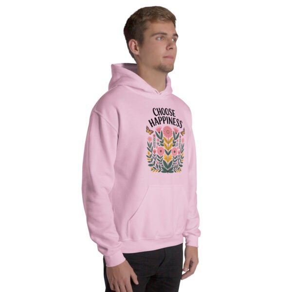 Choose Happiness Floral Design Unisex Hoodie - Image 13