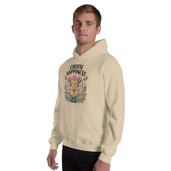 Choose Happiness Floral Design Unisex Hoodie - Image 5
