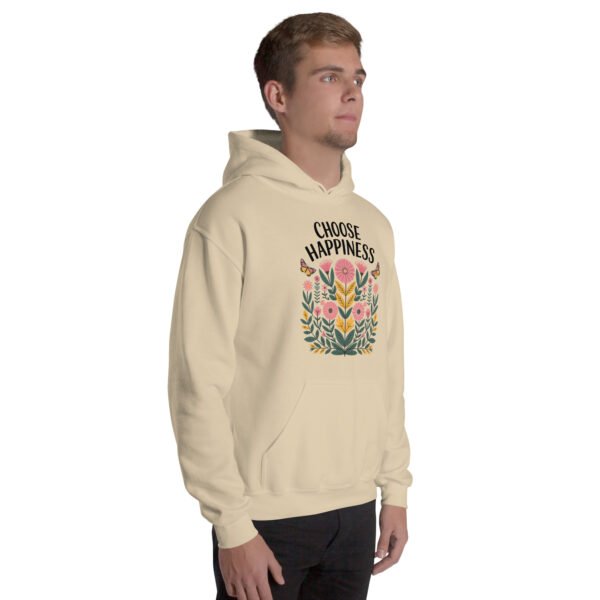 Choose Happiness Floral Design Unisex Hoodie - Image 7
