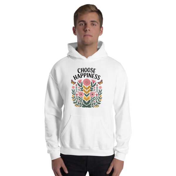 Choose Happiness Floral Design Unisex Hoodie - Image 19
