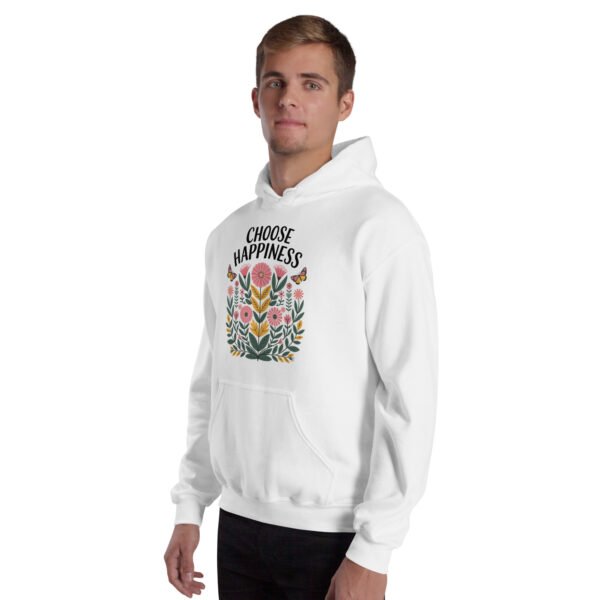 Choose Happiness Floral Design Unisex Hoodie - Image 22