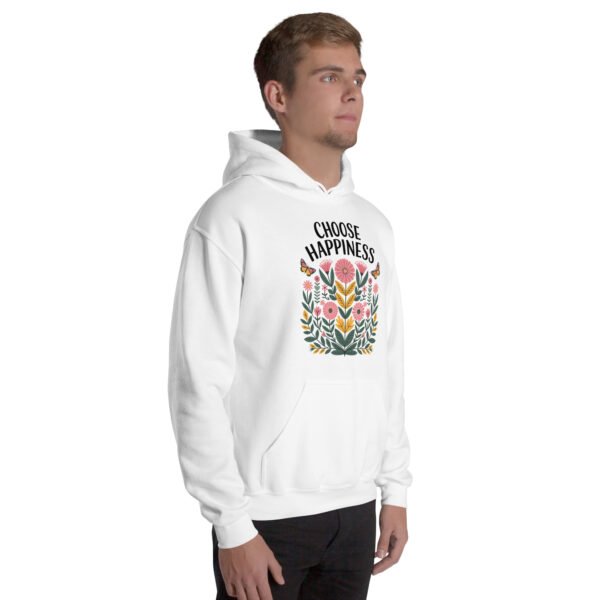 Choose Happiness Floral Design Unisex Hoodie - Image 24